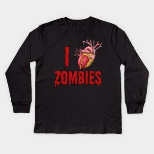 I love Zombies Kids Long Sleeve T-Shirt